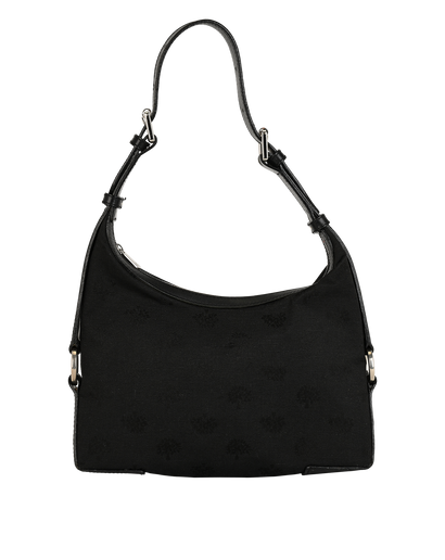 Monogram Shoulder Bag, &pound;180, Handbags, Black, Canvas, Front view